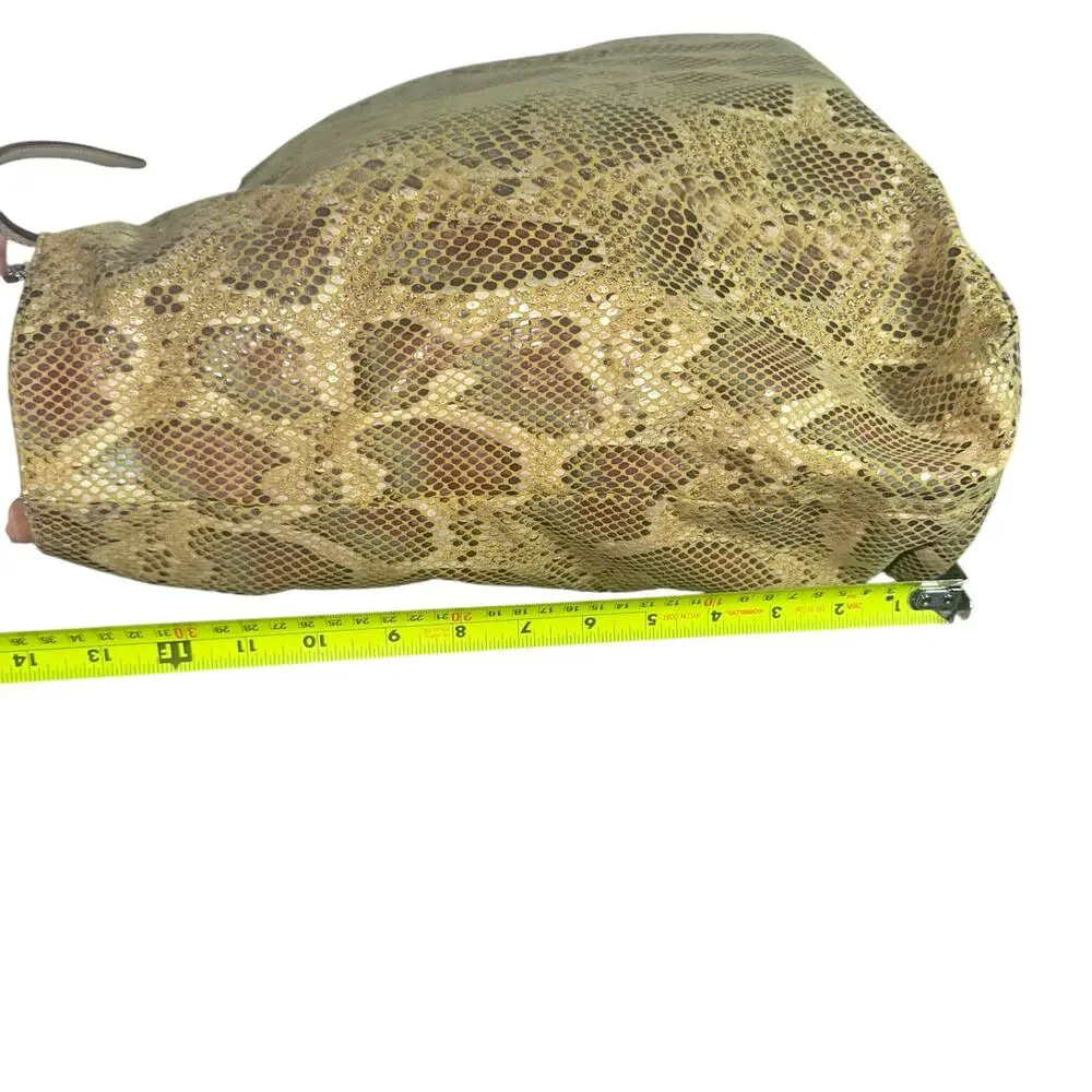 Sorial Gold Snakeskin Embossed Leather Tote Bag Shoulder Shopper